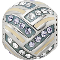 Sterling Silver Reflections Yellow & Green Enameled, CZ Silver IP-Plated view 3