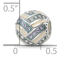 Sterling Silver Reflections Yellow & Green Enameled, CZ Silver IP-Plated view 4