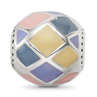 Sterling Silver Reflections Pink,Yellow & Lavender Enameled, Silver IP-Pl view 3