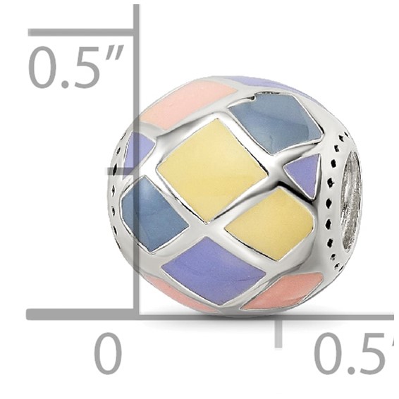 Sterling Silver Reflections Pink,Yellow & Lavender Enameled, Silver IP-Pl