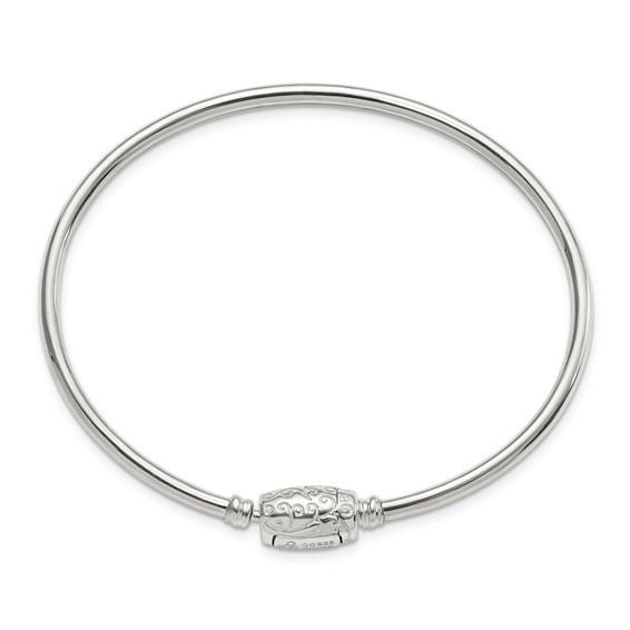 Sterling Silver Reflections Bangle with Silver Clasp Bead