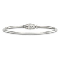 Sterling Silver Reflections Bangle with Silver Clasp Bead view 3