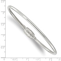 Sterling Silver Reflections Bangle with Silver Clasp Bead view 4