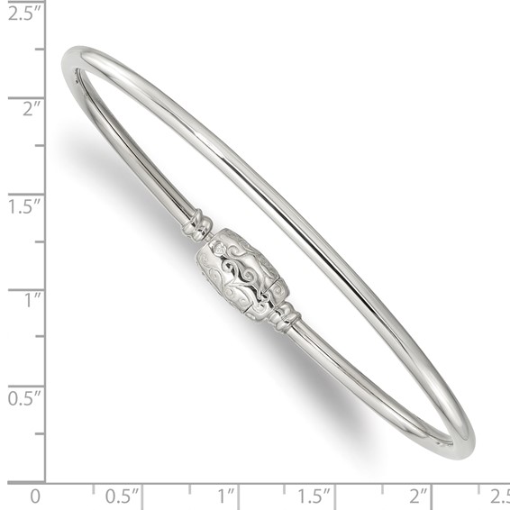 Sterling Silver Reflections Bangle with Silver Clasp Bead