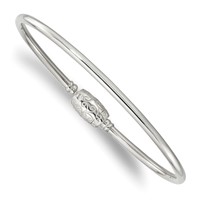 Sterling Silver Reflections Bangle with Silver Clasp Bead view 1