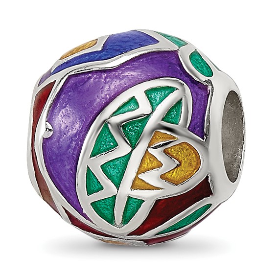 Sterling Silver Reflections City Impressions Mexico Moasic Enamel Bead