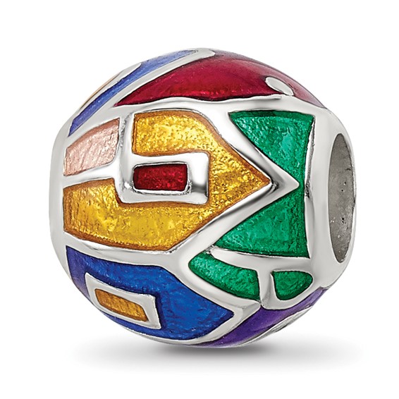 Sterling Silver Reflections City Impressions Mexico Moasic Enamel Bead