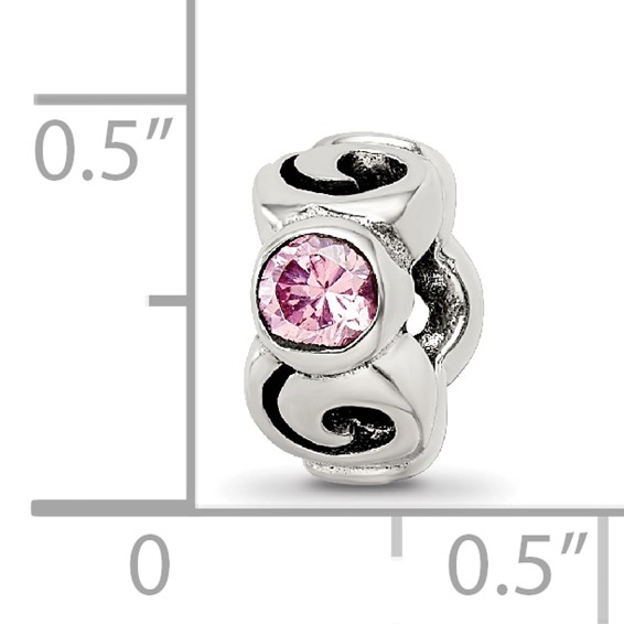 Sterling Silver Reflections Pink CZ Bead