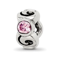 Sterling Silver Reflections Pink CZ Bead view 1