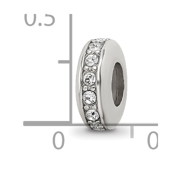 Sterling Silver Reflections Crystal Silicone Gripper Bead