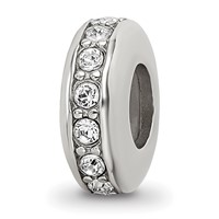 Sterling Silver Reflections Crystal Silicone Gripper Bead view 1