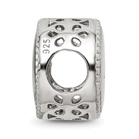 Sterling Silver Reflections Rhodium-plated January Flower Bead view 2