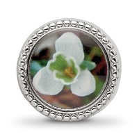 Sterling Silver Reflections Rhodium-plated January Flower Bead view 3