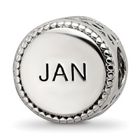 Sterling Silver Reflections Rhodium-plated January Flower Bead view 4