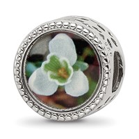 Sterling Silver Reflections Rhodium-plated January Flower Bead view 1