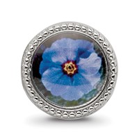 Sterling Silver Reflections Rhodium-plated February Flower Bead view 3