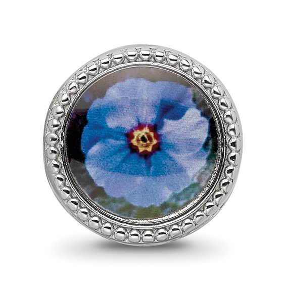 Sterling Silver Reflections Rhodium-plated February Flower Bead
