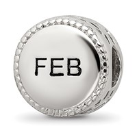 Sterling Silver Reflections Rhodium-plated February Flower Bead view 4