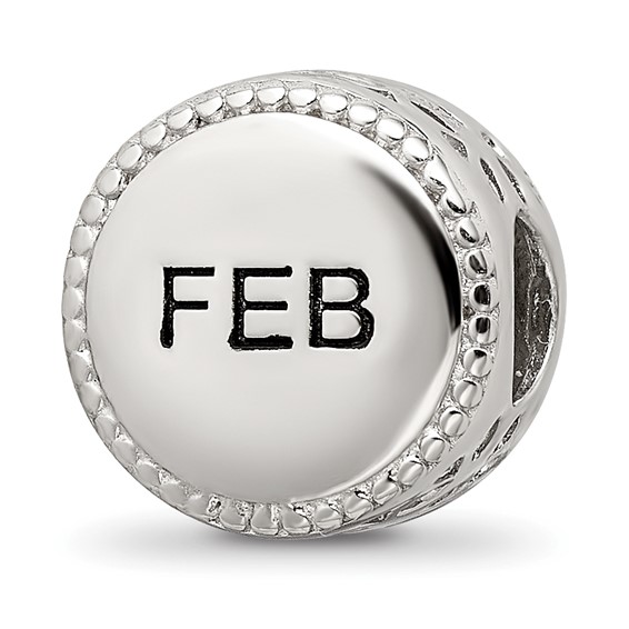 Sterling Silver Reflections Rhodium-plated February Flower Bead