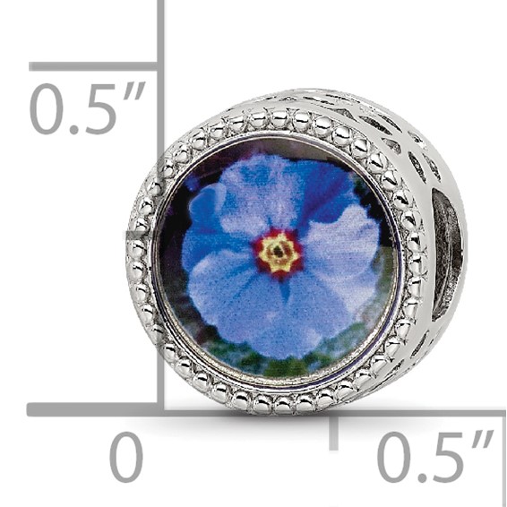 Sterling Silver Reflections Rhodium-plated February Flower Bead
