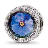 Sterling Silver Reflections Rhodium-plated February Flower Bead view 1