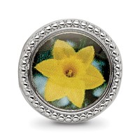 Sterling Silver Reflections Rhodium-plated March Flower Bead view 3