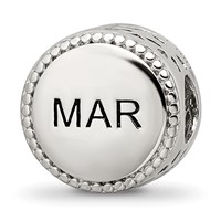 Sterling Silver Reflections Rhodium-plated March Flower Bead view 4