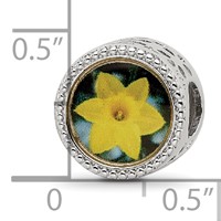 Sterling Silver Reflections Rhodium-plated March Flower Bead view 5