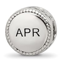 Sterling Silver Reflections Rhodium-plated April Flower Bead view 4