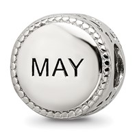 Sterling Silver Reflections Rhodium-plated May Flower Bead view 4