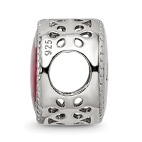 Sterling Silver Reflections Rhodium-plated June Flower Bead view 2