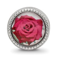 Sterling Silver Reflections Rhodium-plated June Flower Bead view 3