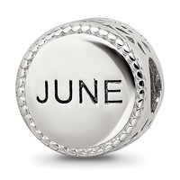 Sterling Silver Reflections Rhodium-plated June Flower Bead view 4