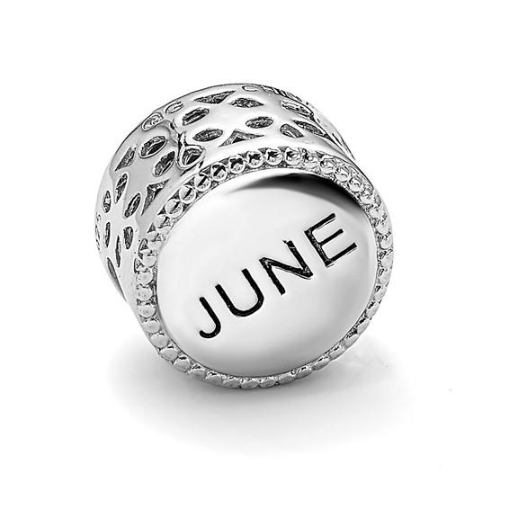 Sterling Silver Reflections Rhodium-plated June Flower Bead