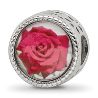 Sterling Silver Reflections Rhodium-plated June Flower Bead view 1