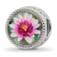 Sterling Silver Reflections Rhodium-plated July Flower Bead view 1