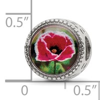 Sterling Silver Reflections Rhodium-plated August Flower Bead view 5