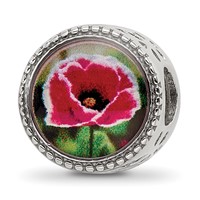 Sterling Silver Reflections Rhodium-plated August Flower Bead view 1