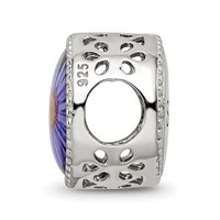 Sterling Silver Reflections Rhodium-plated September Flower Bead view 2
