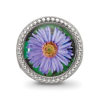 Sterling Silver Reflections Rhodium-plated September Flower Bead view 3