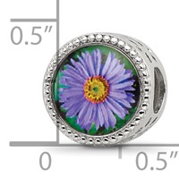 Sterling Silver Reflections Rhodium-plated September Flower Bead view 5