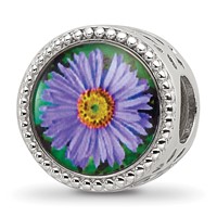 Sterling Silver Reflections Rhodium-plated September Flower Bead view 1