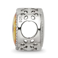 Sterling Silver Reflections Rhodium-plated October Flower Bead view 2