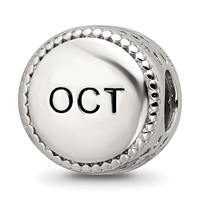 Sterling Silver Reflections Rhodium-plated October Flower Bead view 4