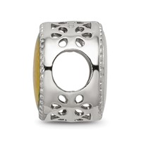 Sterling Silver Reflections Rhodium-plated November Flower Bead view 2