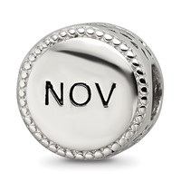 Sterling Silver Reflections Rhodium-plated November Flower Bead view 4