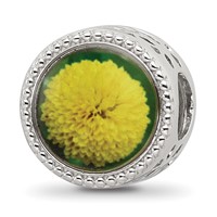 Sterling Silver Reflections Rhodium-plated November Flower Bead view 1