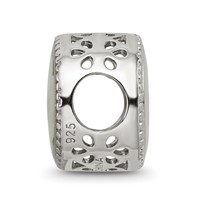 Sterling Silver Reflections Rhodium-plated December Flower Bead view 2