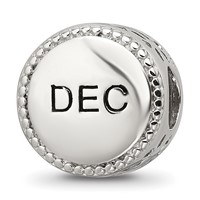 Sterling Silver Reflections Rhodium-plated December Flower Bead view 4