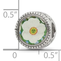 Sterling Silver Reflections Rhodium-plated December Flower Bead view 5